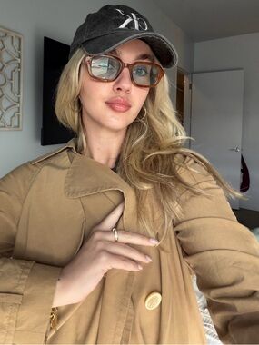 Ray Beams Japanese trench coat minimalist beige